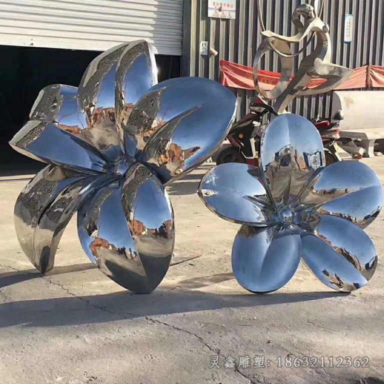 不锈钢镜面花校园雕塑