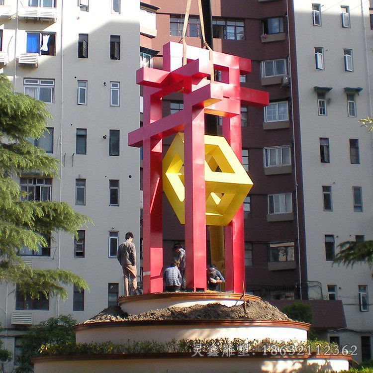 不锈钢彩绘小区景观雕塑