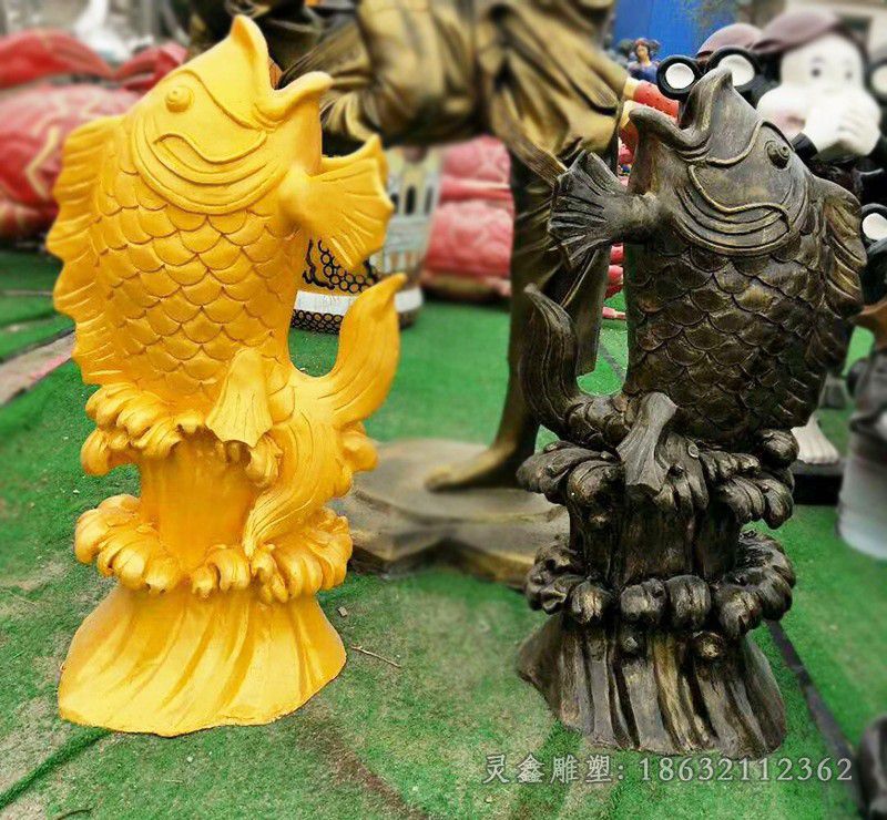 喷泉动物鱼广场铜雕