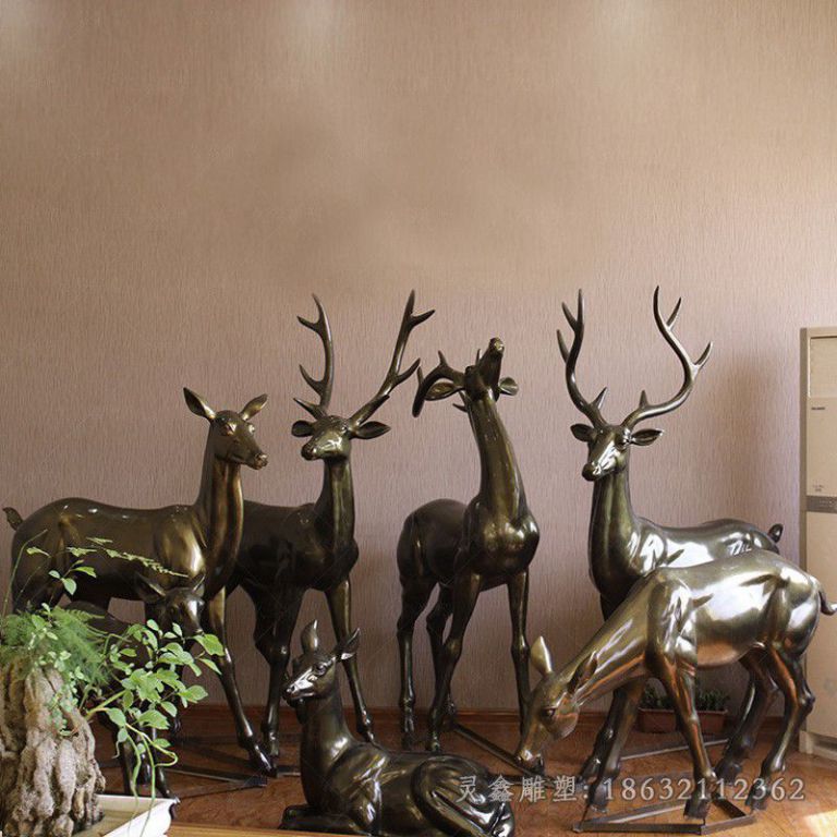 群鹿广场景观铜雕