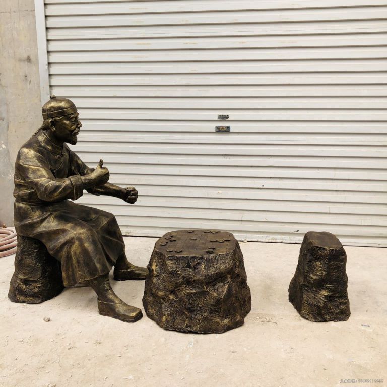 下象棋城市人物铜雕