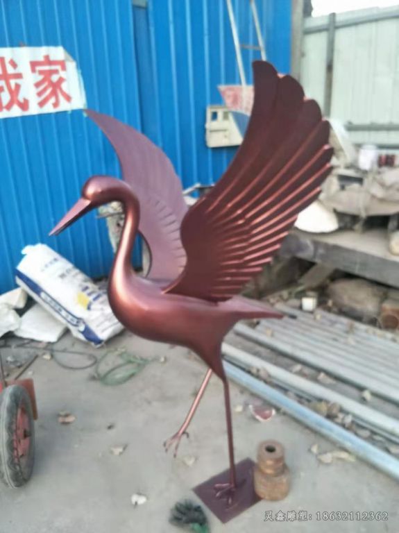 展翅仙鹤城市景观铜雕