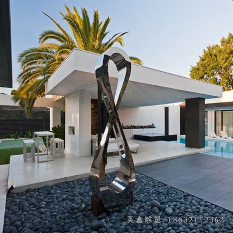 不锈钢异形圆环公园雕塑