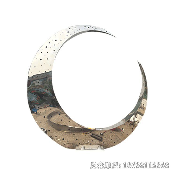 不锈钢镜面月亮广场雕塑