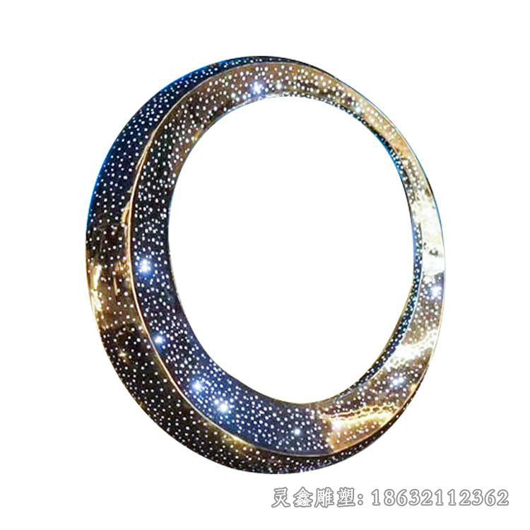 不锈钢发光月亮城市雕塑