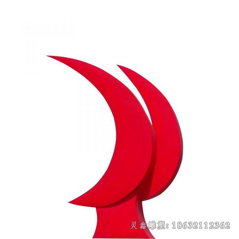 不锈钢彩绘抽象月亮雕塑