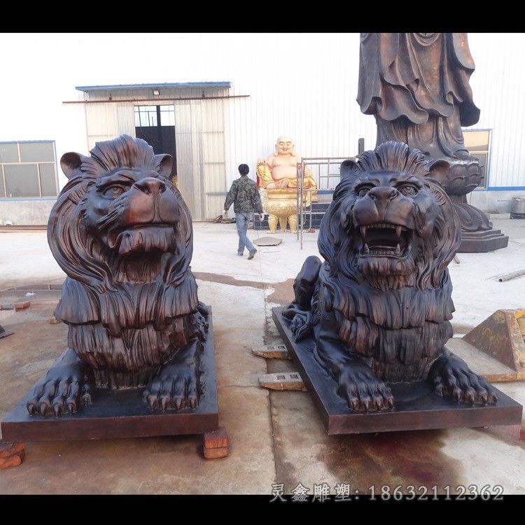 卧姿狮子城市景观铜雕