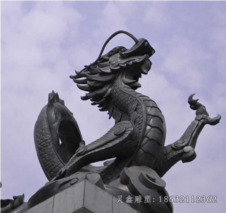 抽象动物龙广场铜雕