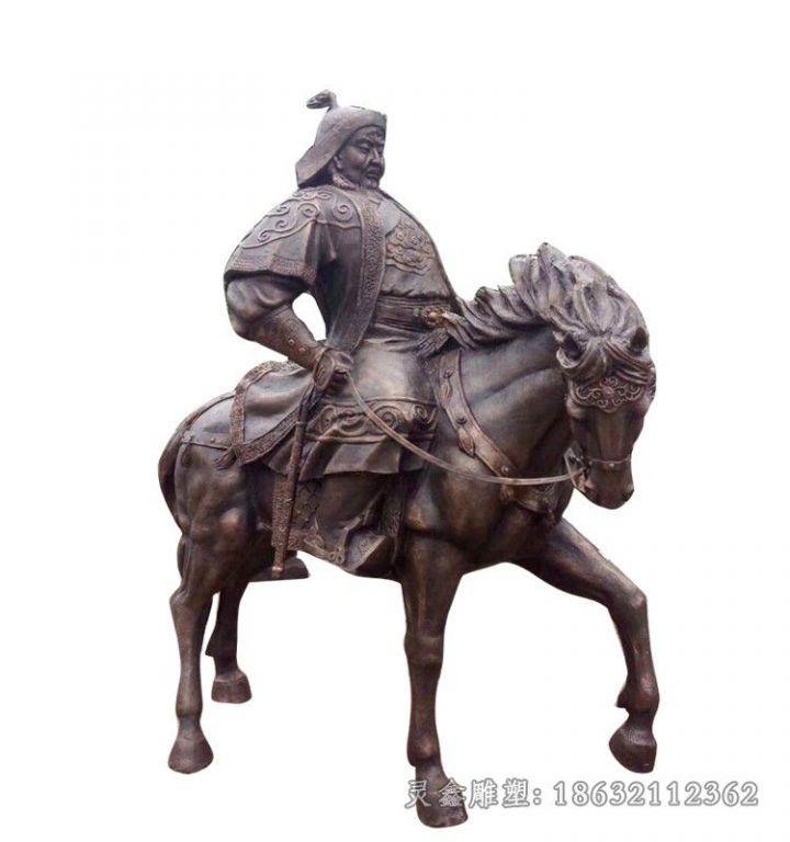 成吉思汗骑马广场景观铜雕