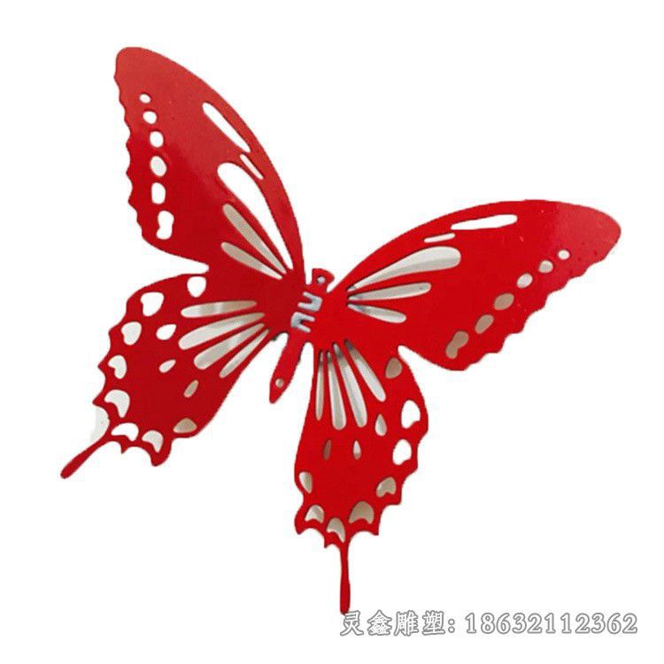 不锈钢彩绘蝴蝶户外雕塑