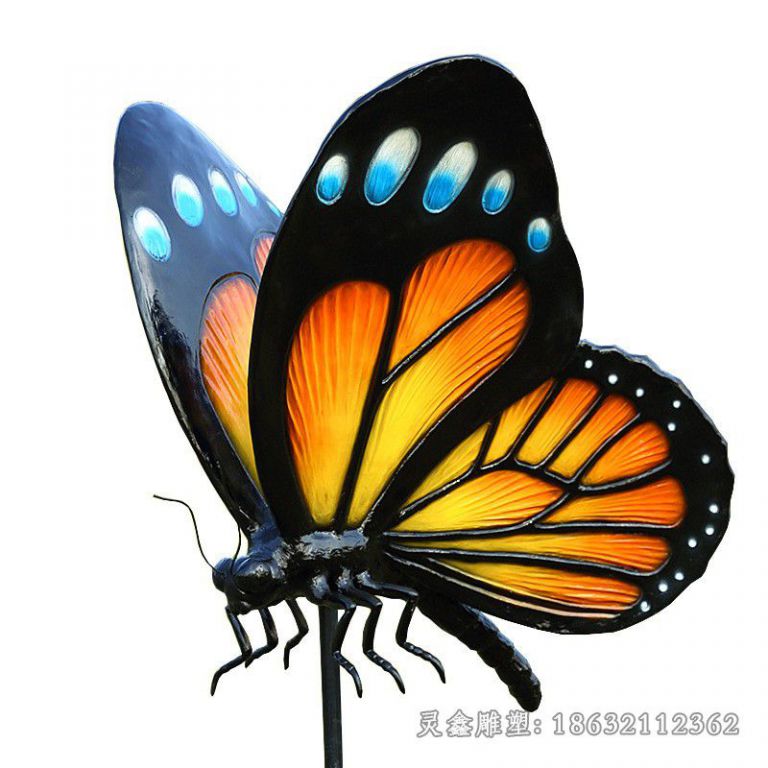 不锈钢彩绘蝴蝶园林雕塑
