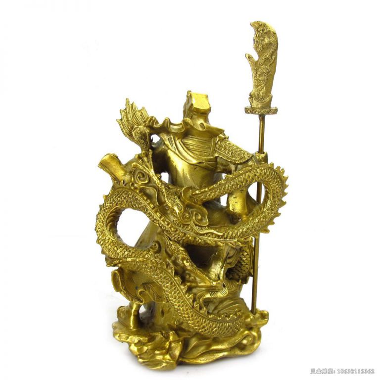 抽象关公踏龙铜雕