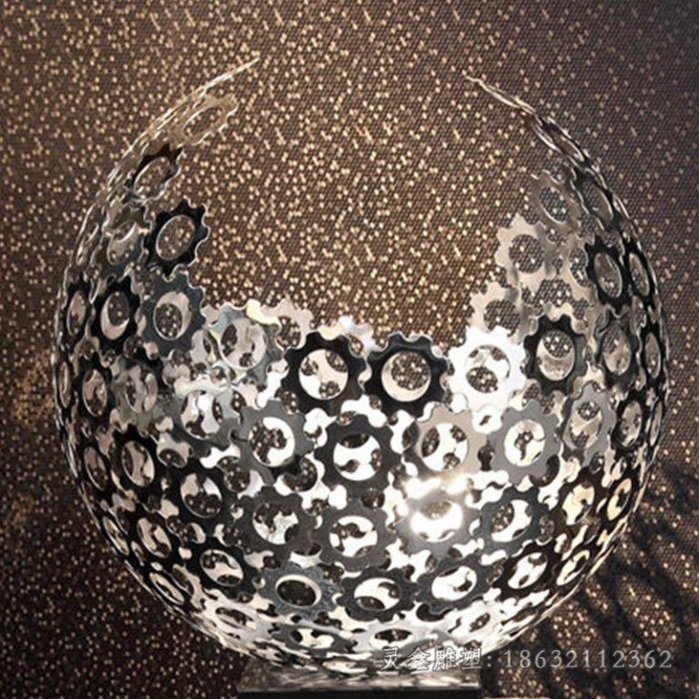 不锈钢镂空球小区雕塑