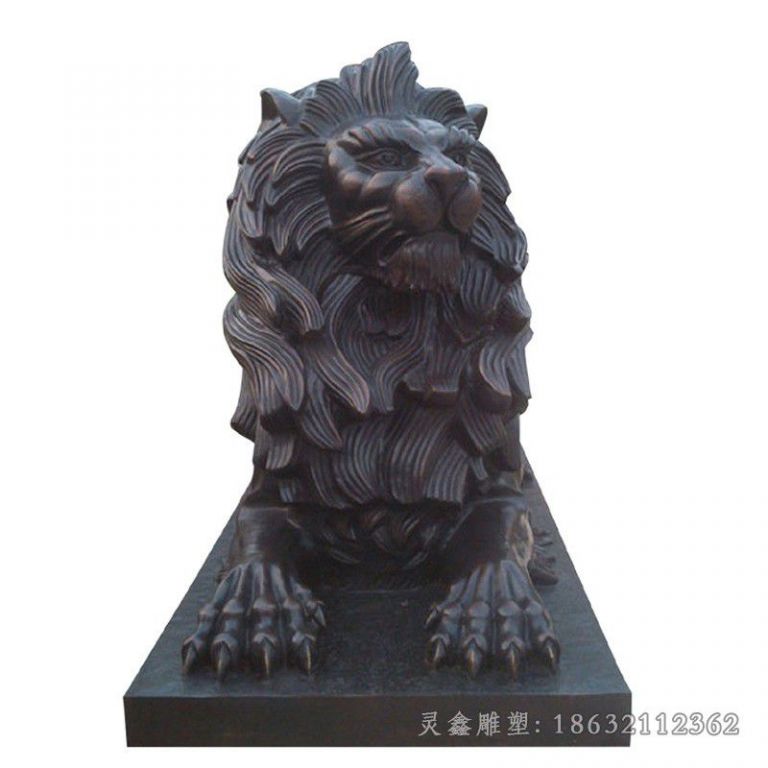 卧姿狮子园林景观铜雕