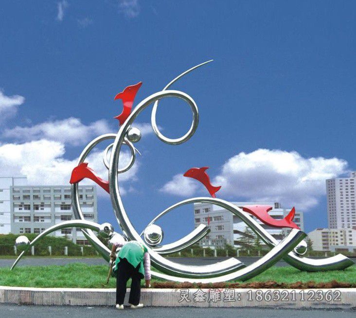 不锈钢公园抽象景观雕塑