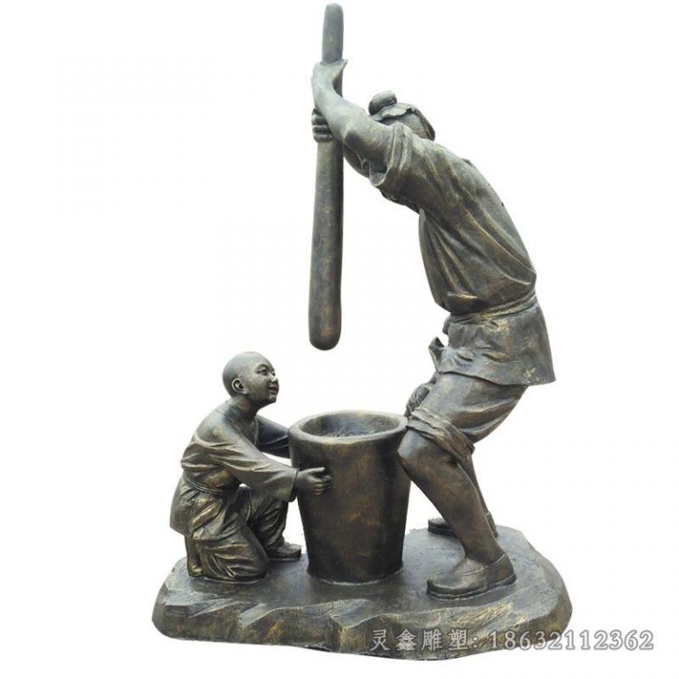 打糍粑小区人物铜雕
