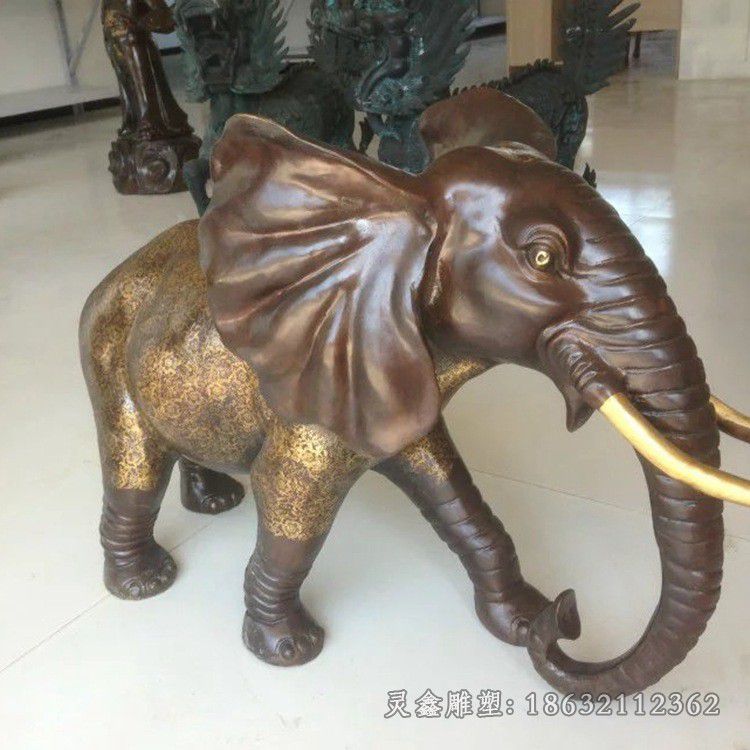 动物大象园林景观铜雕