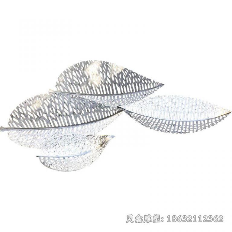 不锈钢镂空树叶小区雕塑