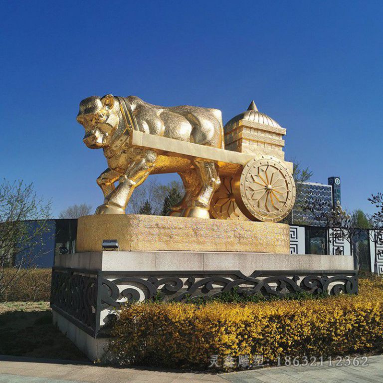 抽象牛城市景观铜雕