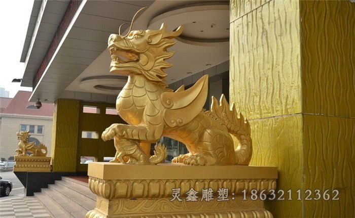 神兽麒麟商场景观铜雕