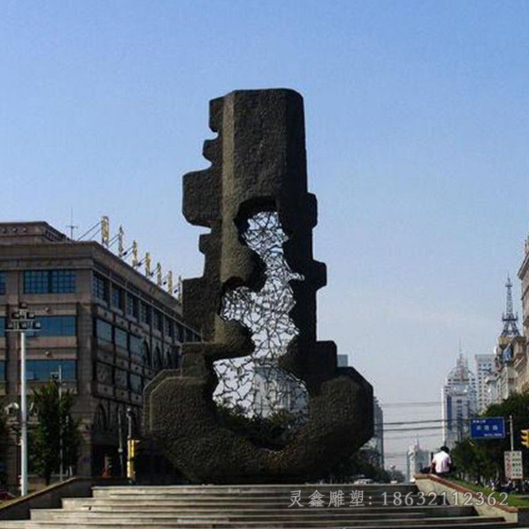 不锈钢抽象钥匙广场雕塑