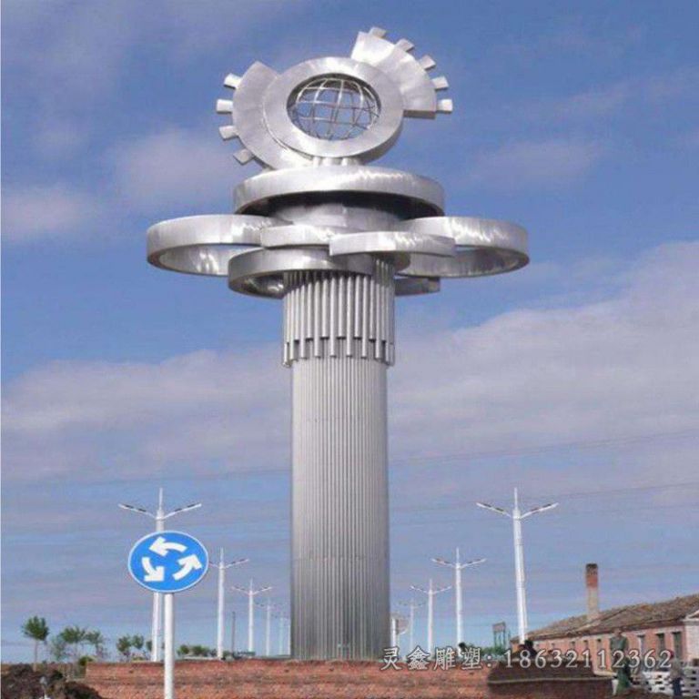 不锈钢抽象钥匙公园雕塑