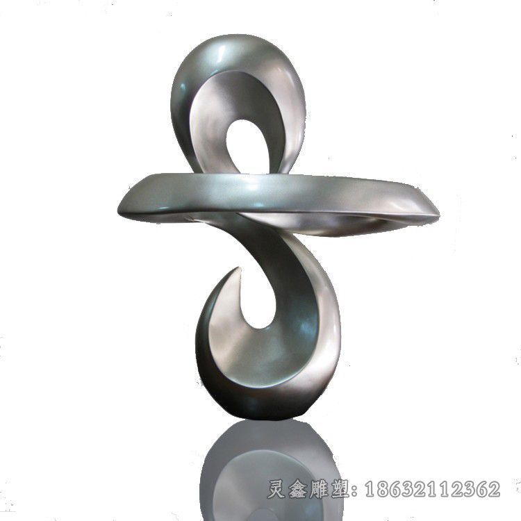 不锈钢镜面异形圆环公园雕塑