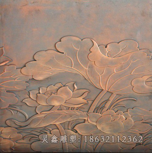 浮雕荷花广场景观铜雕