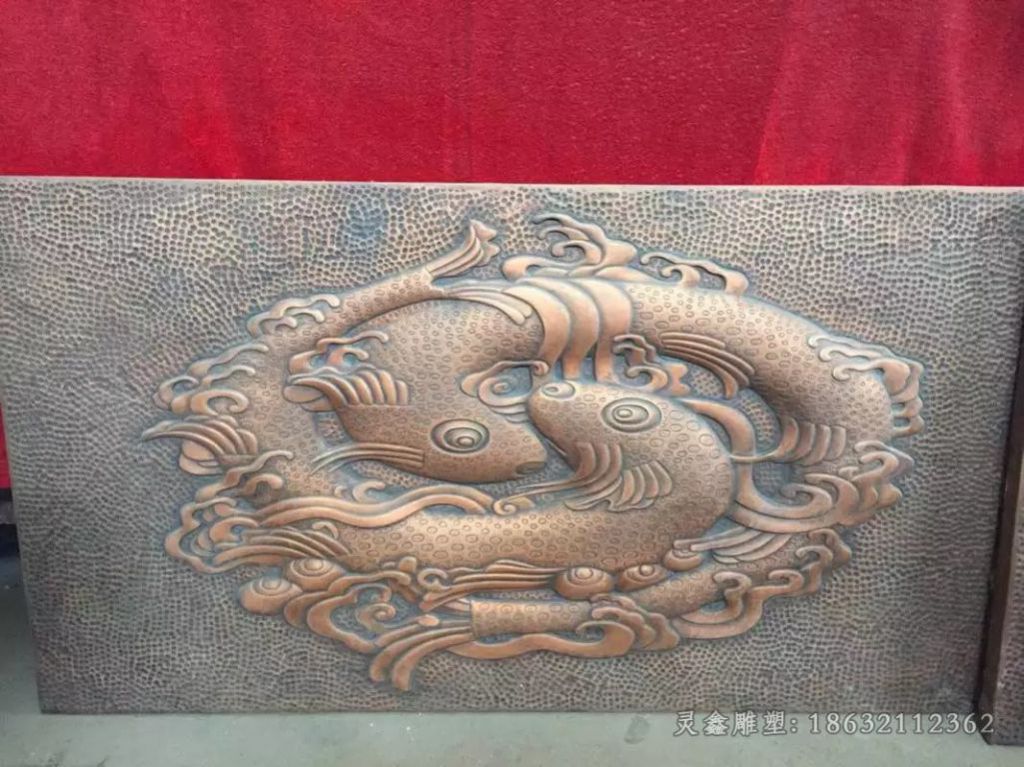 浮雕鱼广场动物铜雕