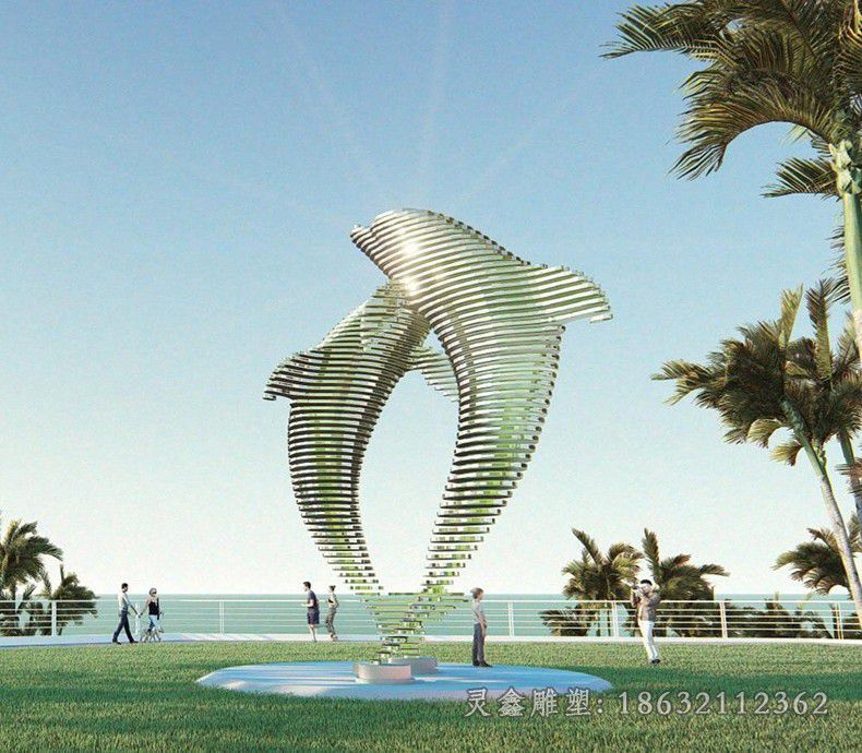 不锈钢镂空鱼公园雕塑