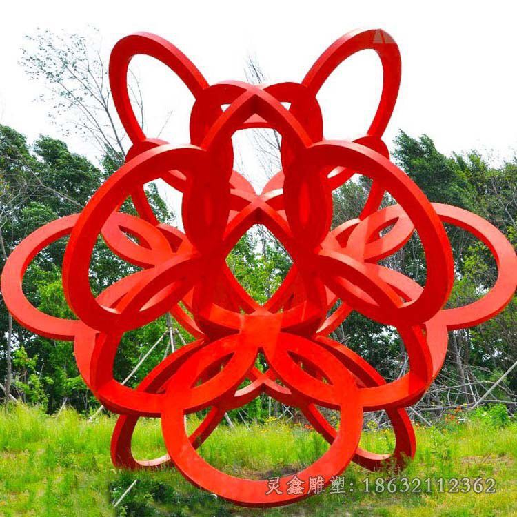 不锈钢抽象中国结雕塑