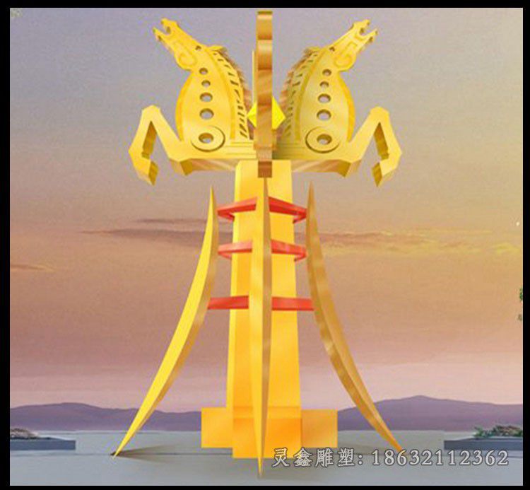 不锈钢抽象飞马广场雕塑