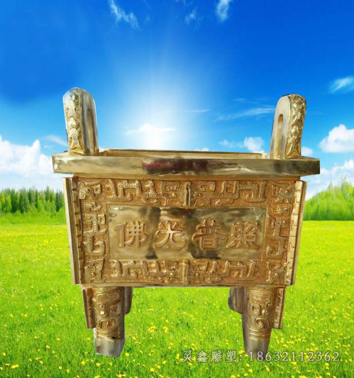 方形铜鼎城市景观铜雕