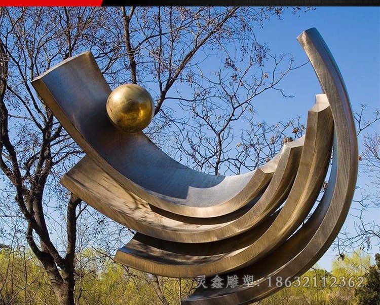 不锈钢抽象广场景观雕塑