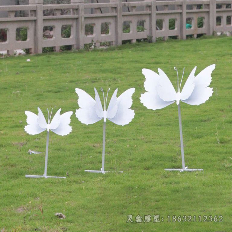 不锈钢白色蝴蝶雕塑