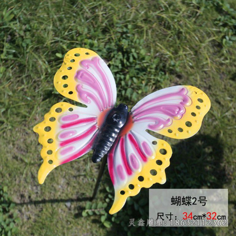 不锈钢彩绘蝴蝶广场雕塑