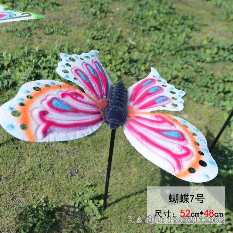 不锈钢彩绘蝴蝶园林雕塑