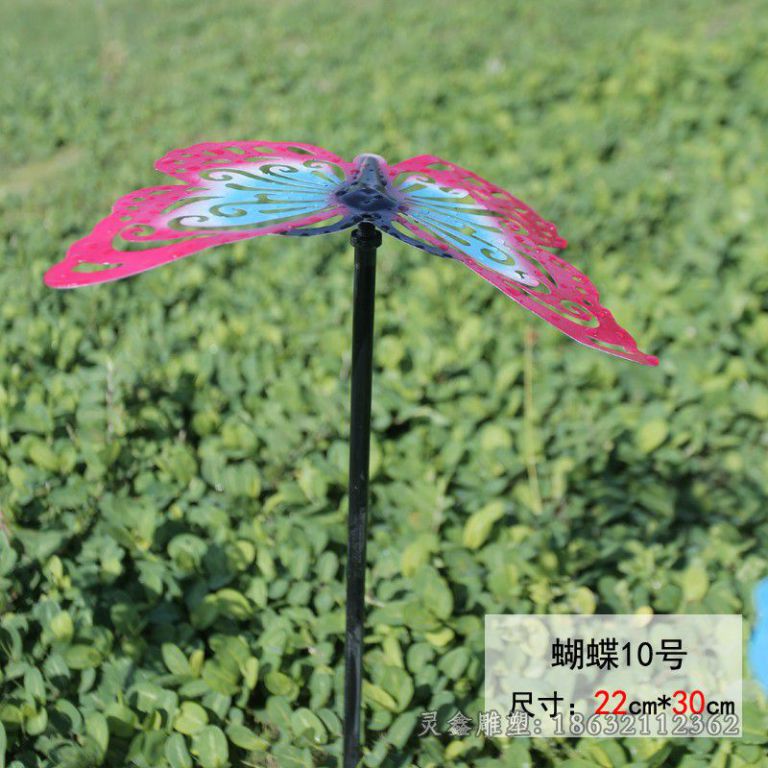 不锈钢彩绘蝴蝶街边雕塑