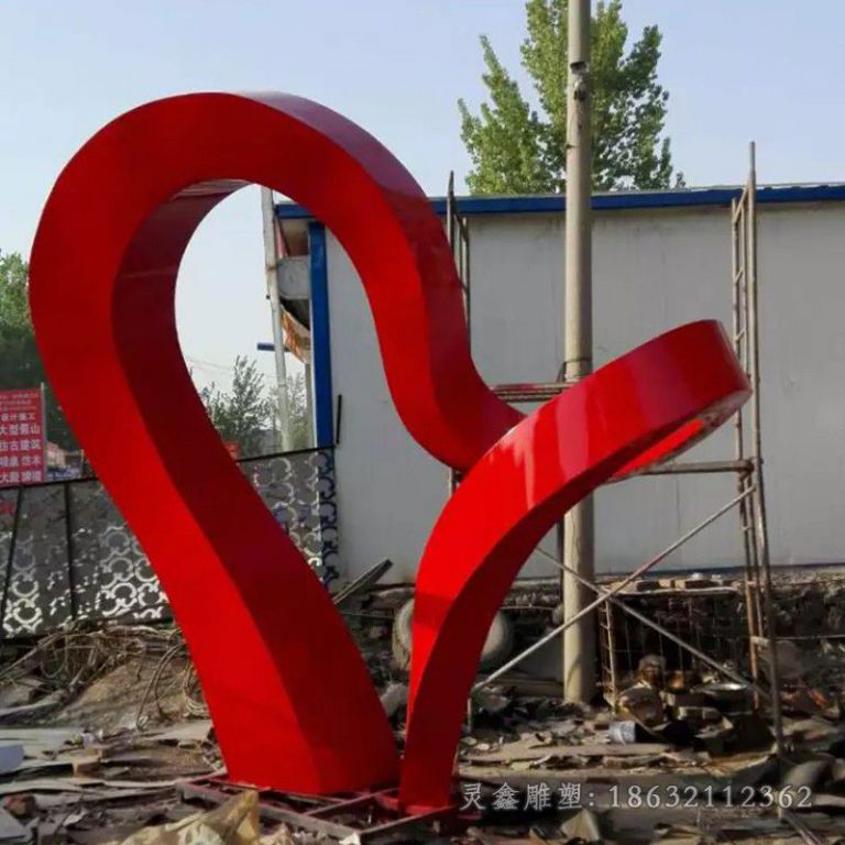 不锈钢彩绘彩带公园雕塑