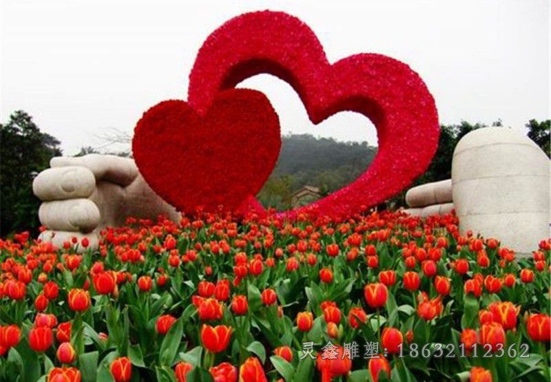 不锈钢彩绘爱心公园雕塑