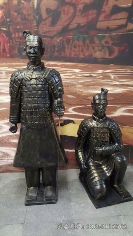 兵马俑庭院景观人物铜雕