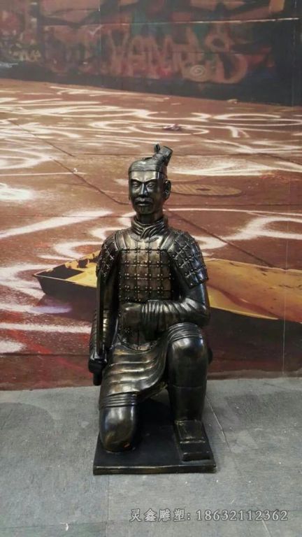 兵马俑景区景观人物铜雕