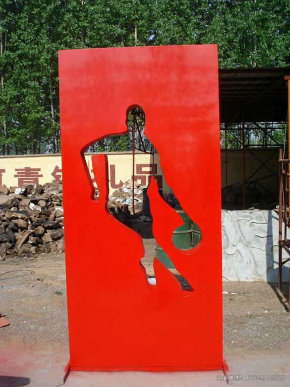 不锈钢抽象打篮球城市雕塑