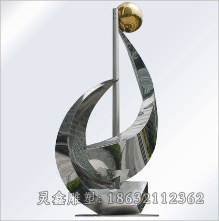 不锈钢抽象企业广场雕塑