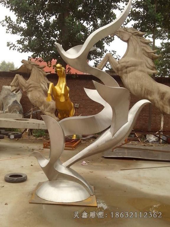 不锈钢抽象鸽子城市雕塑