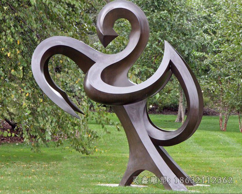 不锈钢抽象花朵公园雕塑