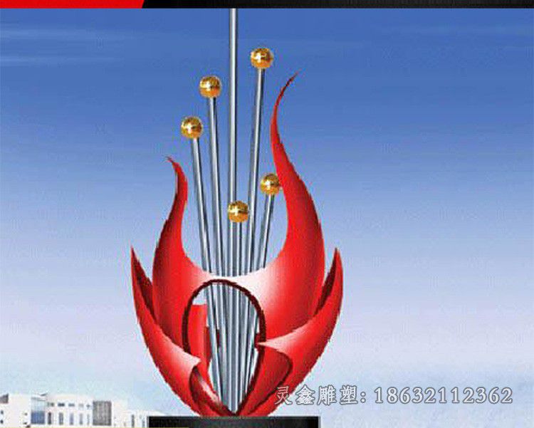 不锈钢抽象花朵广场雕塑