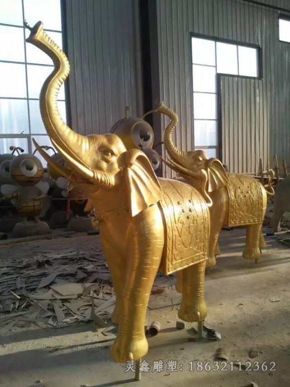 卷鼻大象城市景观铜雕