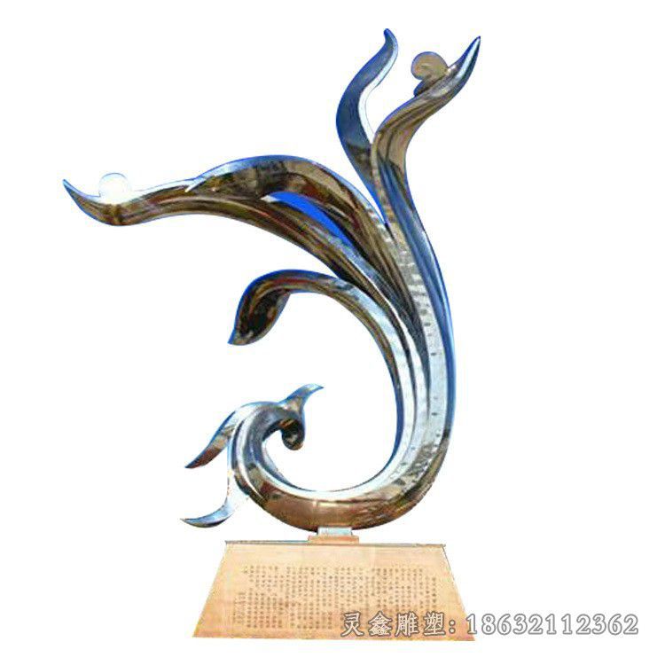 不锈钢镜面抽象广场雕塑