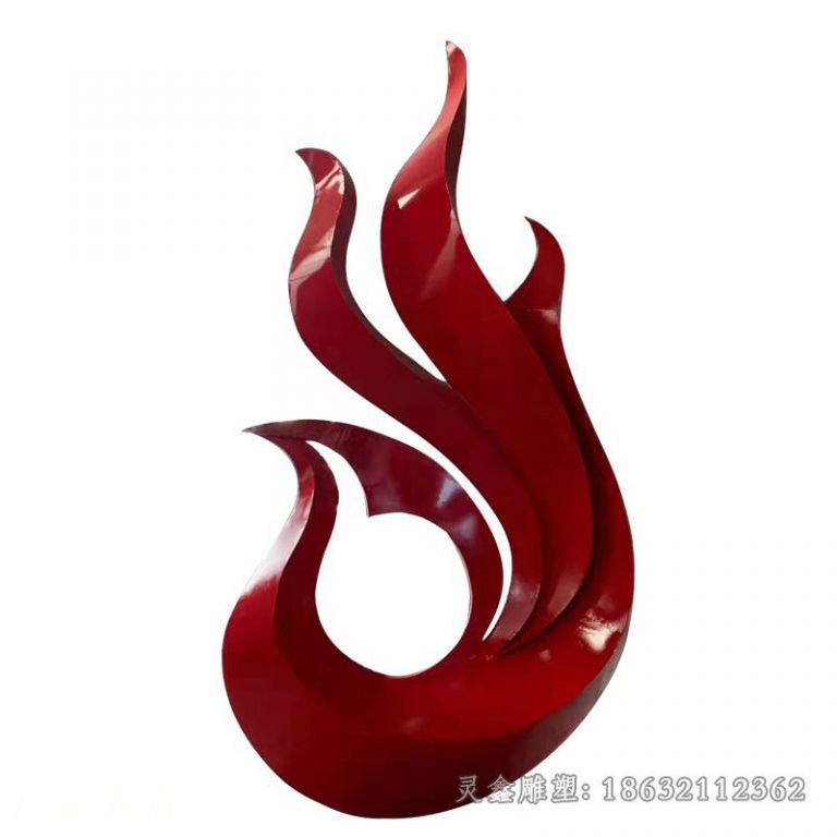 不锈钢红色凤凰城市雕塑